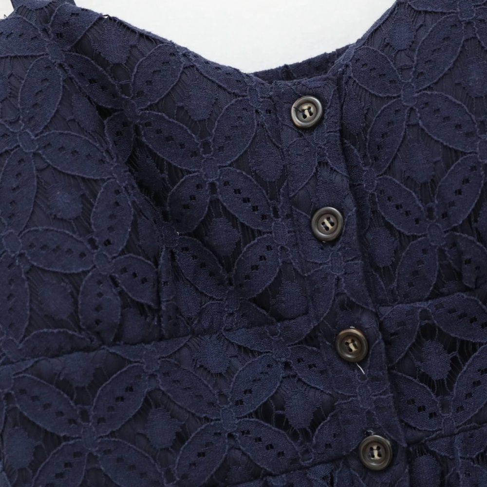 Le Chateau navy blue lace cocktail dress mini party short bohemian L babydoll - Picture 3 of 9